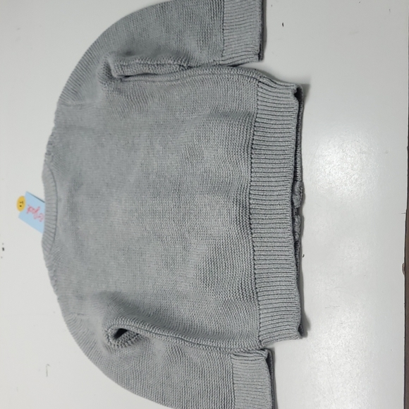 New! Cat & Jack Grey Cotton Basic Zip-Up Knit Bomber Jacket Sweater - Picture 7 of 8